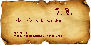 Török Nikander névjegykártya